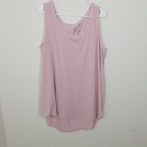 Light pink high low tank top